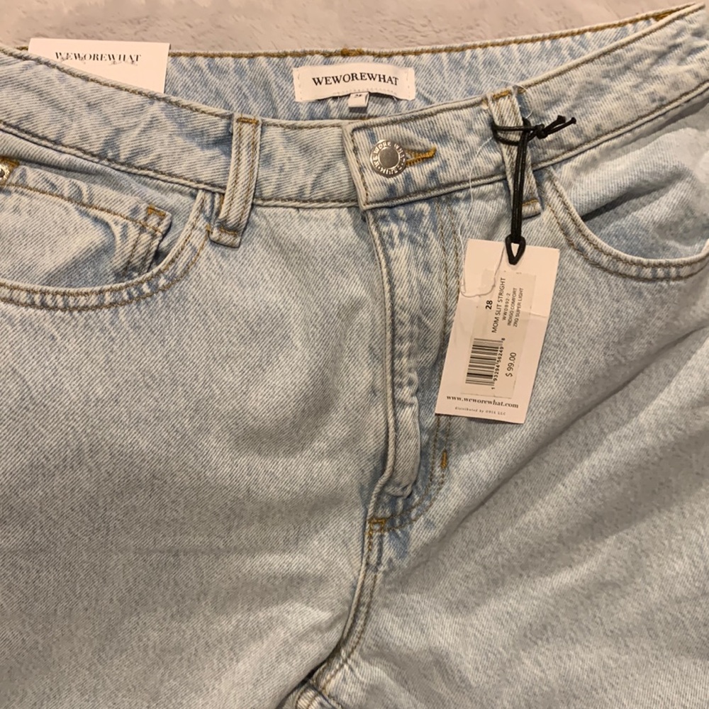 Weworewhat Mom slit straight jeans 28